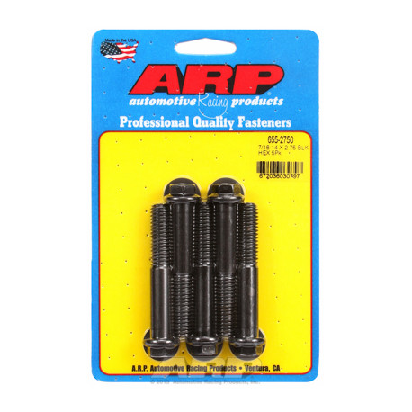 Pevnostní šrouby 7/16 "- 14 X 2.750 hex 1/2 černý oxid šrouby" 5ks | race-shop.cz