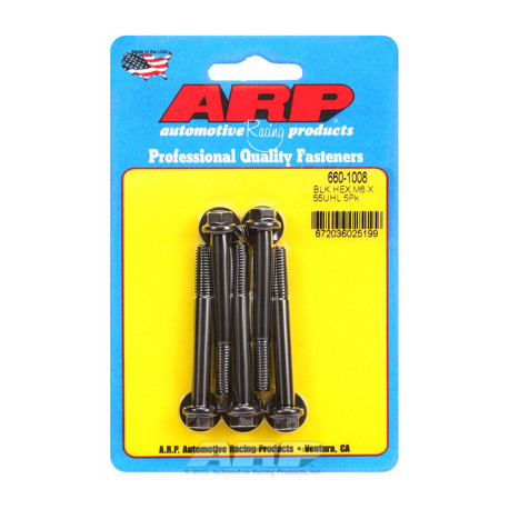 Pevnostní šrouby M6 x 1.00 x 55 hex černý oxid šrouby (5ks) | race-shop.cz