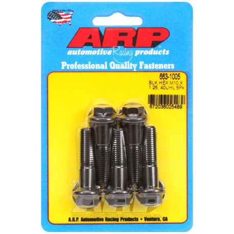 Pevnostní šrouby ARP šrouby (šestihranná hlava, černé), M10×1.25 × 40 mm, 5 ks | race-shop.cz