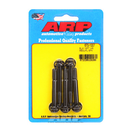 Pevnostní šrouby ARP M6 x 1.00 x 50 12pt černý oxid šrouby (5ks) | race-shop.cz