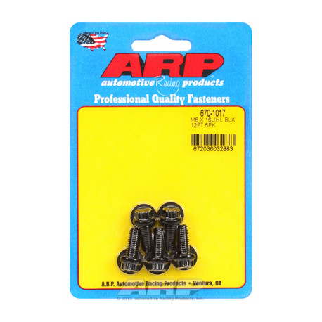 Pevnostní šrouby ARP ARP M6 x 1.00 x 16 12pt černý oxid šrouby (5ks) | race-shop.cz