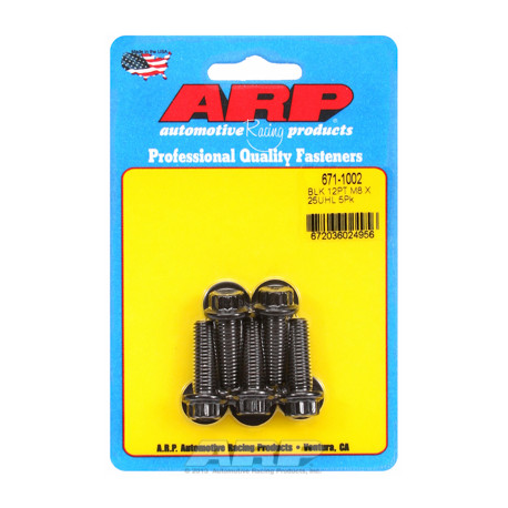 Pevnostní šrouby M8 x 1.25 x 25 12pt černý oxid šrouby (5ks) | race-shop.cz