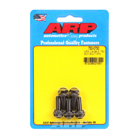 Pevnostní šrouby 1/4 "- 28 x .750 hex černý oxid šrouby" (5ks) | race-shop.cz