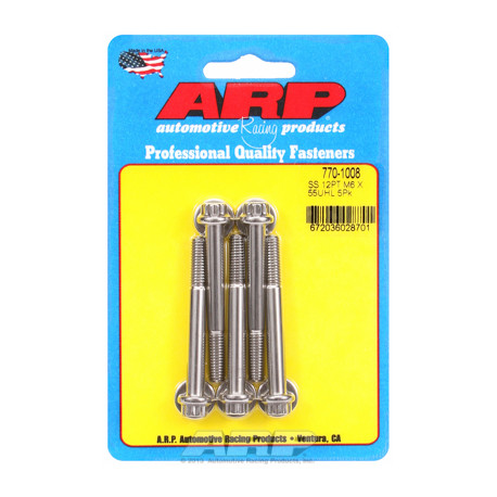Pevnostní šrouby M6 x 1.00 x 55 12pt SS šrouby (5ks) | race-shop.cz