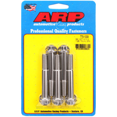 Pevnostní šrouby ARP šrouby (nerez, 12-hranná hlava), M10×1.25 × 70 mm, 5 ks | race-shop.cz