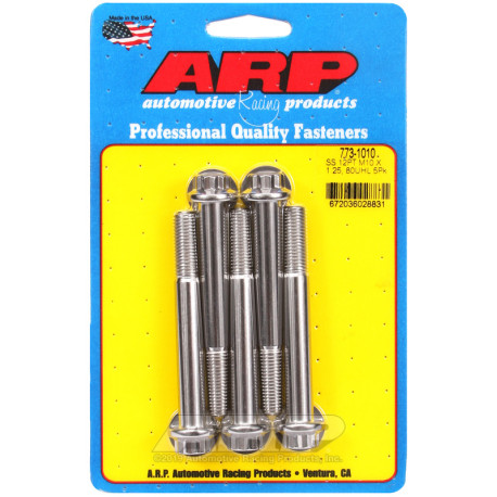 Pevnostní šrouby ARP šrouby (nerez, 12-hranná hlava), M10×1.25 × 80 mm, 5 ks | race-shop.cz