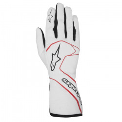 Rukavice Alpinestars Tech-1 Race s FIA homologací - bílo / červené