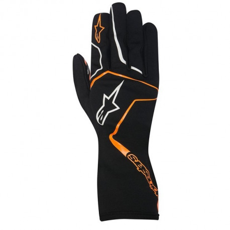 Rukavice Dětské kartingové rukavice Alpinestars Tech-1 K Race (vnitřní šití), černá/oranžová | race-shop.cz
