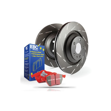 Brzdy EBC Přední sada EBC PD07KF102 - Brzdové kotúče Ultimax Grooved + brzdové dosky Redstuff Ceramic | race-shop.cz