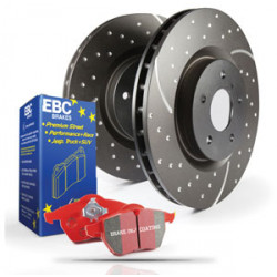 Přední sada EBC PD12KF045 - Brzdové kotúče Turbo Grooved + brzdové dosky Redstuff Ceramic