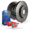 Přední sada EBC PD12KF175 - Brzdové kotúče Turbo Grooved + brzdové dosky Redstuff Ceramic