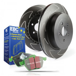 Přední sada EBC PD16KF020 - Brzdové kotúče BSD Grooved + brzdové dosky Greenstuff