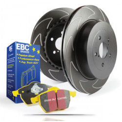 Přední sada EBC PD18KF080 - Brzdové kotúče BSD Grooved + brzdové dosky Yellowstuff