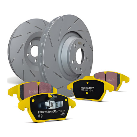 Brzdy EBC Zadní sada EBC PD08KR217 - Brzdové kotouče Ultimax Grooved + brzdové destičky Yellowstuff | race-shop.cz