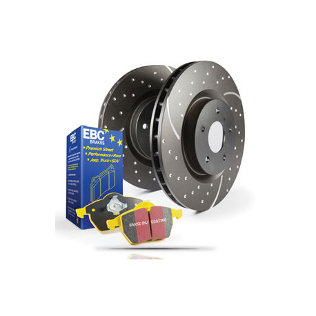 Brzdy EBC Zadní sada EBC PD13KR041 - Brzdové kotúče Turbo Grooved + brzdové dosky Yellowstuff | race-shop.cz