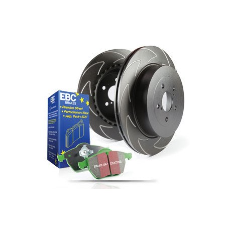 Brzdy EBC Zadní sada EBC PD16KR028 - Brzdové kotúče BSD Grooved + brzdové dosky Greenstuff | race-shop.cz