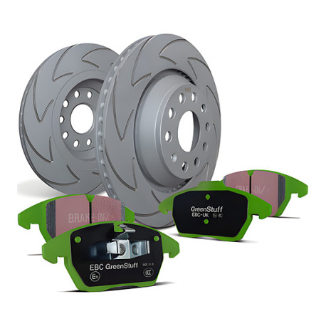 Brzdy EBC Zadní sada EBC PD17KR019 - Brzdové kotouče BSD Grooved + brzdové destičky Redstuff Ceramic | race-shop.cz