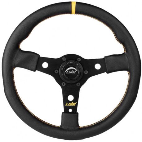 Volanty 3 ramenný sportovní volant Luisi Racing Corsa, 350mm, semiš, 38mm odsazení, černá/žlutá | race-shop.cz
