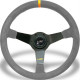 3 ramenný sportovní volant Luisi Mirage Corsa, 350mm, semiš, 75mm odsazení, šedá/oranžová