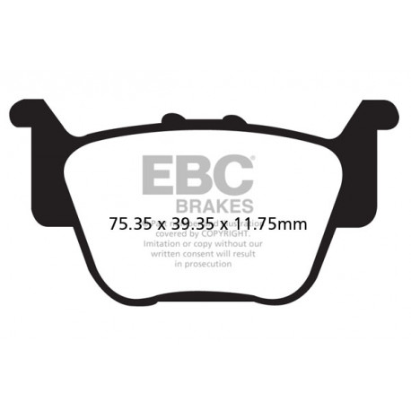 Brzdy EBC Moto EBC Brzdové obložení Organic FA373TT | race-shop.cz