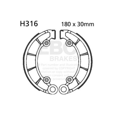 Brzdy EBC Moto EBC Brzdové čelisti Plain H316 | race-shop.cz