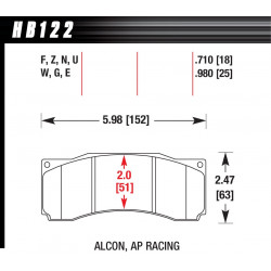 Přední brzdové destičky Hawk HB122U.710, Race, min-max 90° C-465° C