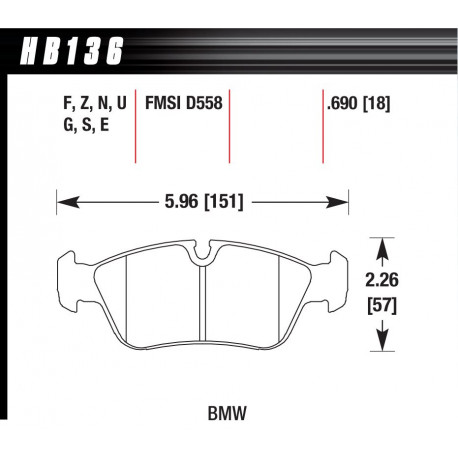 Brzdové desky HAWK performance Přední brzdové destičky Hawk HB136G.690, Race, min-max 90 ° C-465 ° C | race-shop.cz