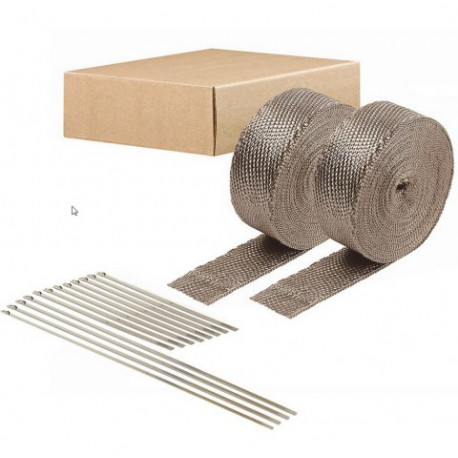 Izolační pásky na výfuk Termo izolační páska na svody a výfuk DEI 2szt. - 5 cm x 15 m Titanium + stahovací pásky | race-shop.cz
