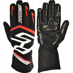 Závodní rukavice RACES PREMIUM EVO II SILICONE (vnitřní šití), černá/červená