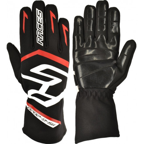 Akce Závodní rukavice RACES PREMIUM EVO II SILICONE (vnitřní šití), černá/červená | race-shop.cz