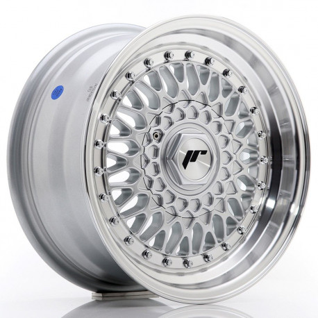 Hliníkové disky Japan Racing JR9 15x7 ET20 4x100/108 Silver w/Machined Lip+Silver Rivets | race-shop.cz