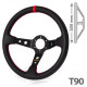 Volanty 3 ramenný sportovní volant RRS Carbon 90, 350mm, karbon, tloušťka 32/28mm, 90mm odsazení, karbon/černá/červená | race-shop.cz