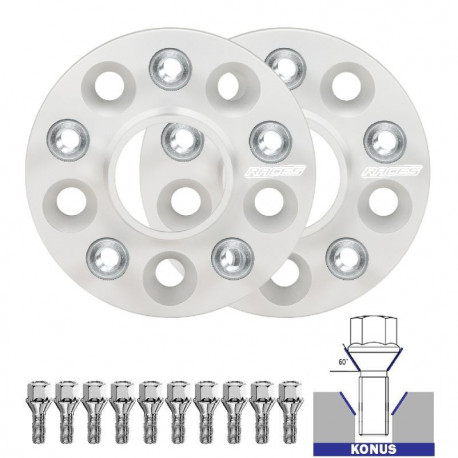 Rozšiřovací podložky pro konkrétní model Rozšiřovací podložky se závitem (sada 2ks) pro audi q3 f3 - 20mm, 5x112, 57,1 | race-shop.cz