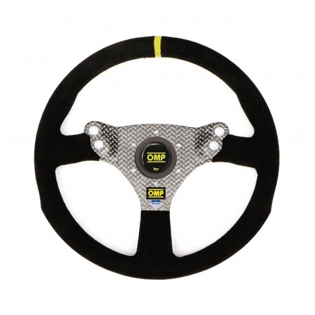 Volanty 3 ramenný sportovní volant OMP HYBRID, 320mm, semiš, bez odsazení, černá/stříbrná/žlutá | race-shop.cz
