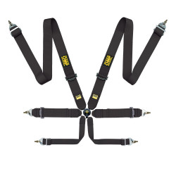 FIA 6 bodové sportovní bezpečnostní pásy OMP FIRST 3" (76mm), černá