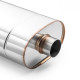 1x vstup / 2x výstup Nerezový stredový tlmič 76mm RM | race-shop.cz