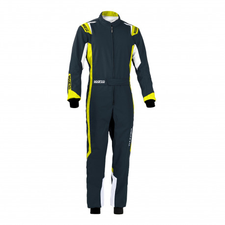 Kombinézy CIK-FIA kartingová kombinéza SPARCO Thunder K43, šedá/žlutá | race-shop.cz