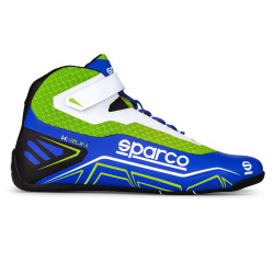Kartingové boty Sparco K-RUN, azurová/fluo zelená
