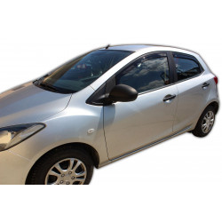 Ofuky oken pro MAZDA 2 III 5D 2009-2014 (+OT) 4ks (přední + zadní)