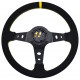 Volanty 3 ramenný sportovní volant RACES Corsa, 350mm, semiš, 90mm odsazení, černá/žlutá | race-shop.cz