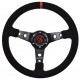 Volanty 3 ramenný sportovní volant RACES Corsa Rosso Evo, 350mm, semiš, 65mm odsazení, černá/červená | race-shop.cz