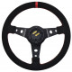 Volanty 3 ramenný sportovní volant RACES Corsa Rosso Evo, 350mm, semiš, 65mm odsazení, černá/červená | race-shop.cz