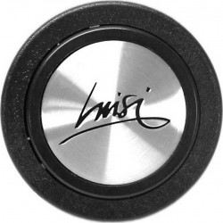 Tlačítko klaksonu Volanti Luisi - stříbrné s černým "LUISI"
