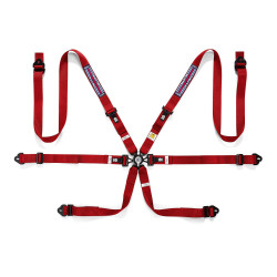 FIA 6 bodové sportovní bezpečnostní pásy SPARCO COMPETITION H-2 PD MARTINI RACING 2" (50mm), červená