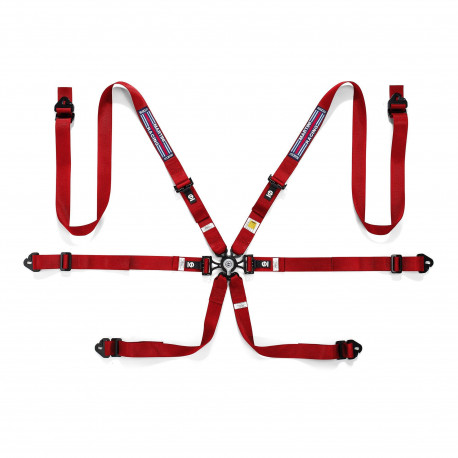 Bezpečnostní pásy a příslušenství FIA 6 bodové sportovní bezpečnostní pásy SPARCO COMPETITION H-2 PD MARTINI RACING 2" (50mm), červená | race-shop.cz