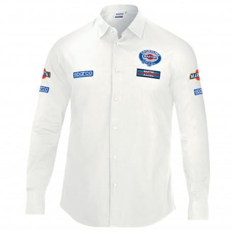 Trička Sparco MARTINI RACING pánská košile s dlouhým rukávem - bílá | race-shop.cz