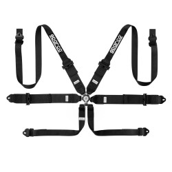 FIA 6 bodové sportovní bezpečnostní pásy SPARCO COMPETITION H-3+2 3" (76mm), černá