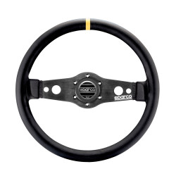 2 ramenný sportovní volant Sparco R215, 350mm, kůže, bez odsazení, černá/žlutá