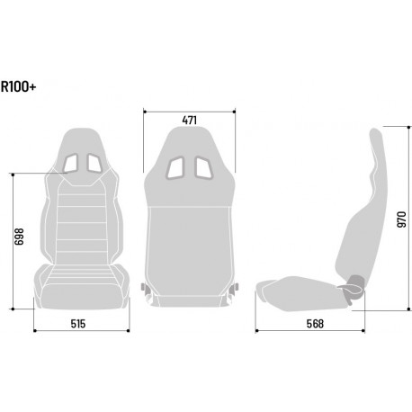 Sportovní sedačky Bez FIA homologace polohovatelné Sportovní sedačka R100 MY22 | race-shop.cz