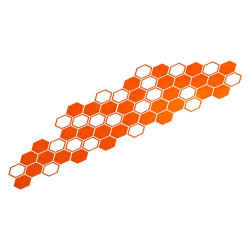 Cardesign Sticker HEXAGON, 130x32cm, orange